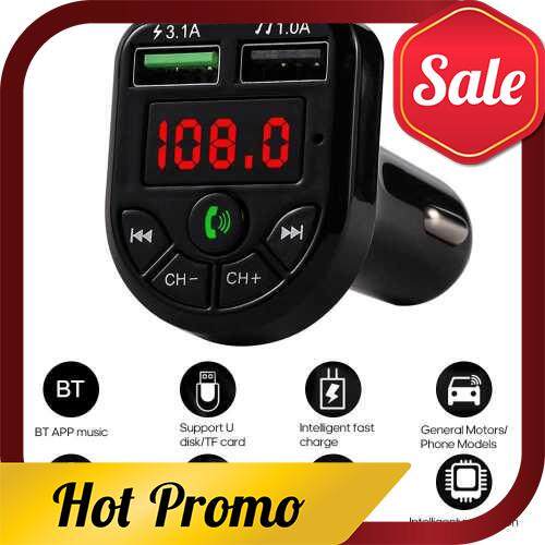 BTE5 Car MP3 Player BT FM Transmitter Car FM Modulator Dual USB Charging-Port for 12-24V General Veh