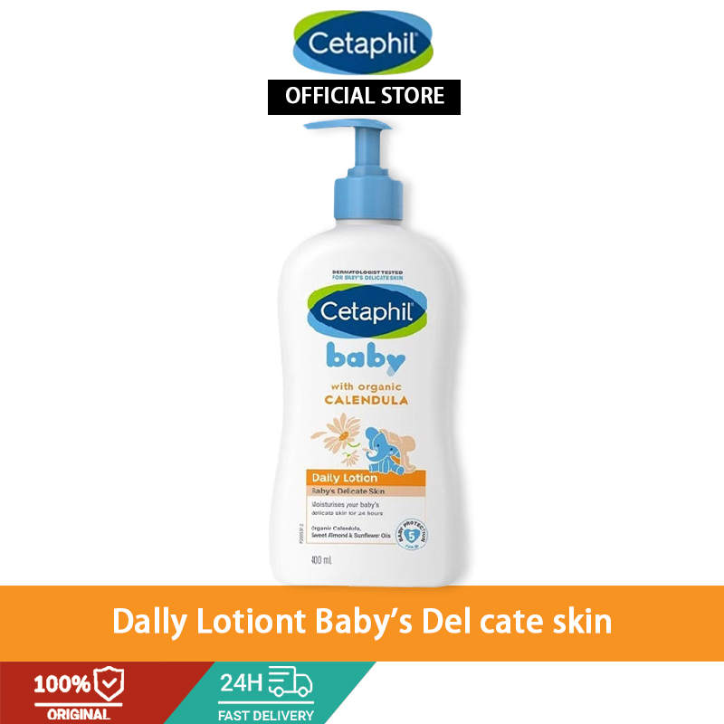 Cetaphil Baby Daily Lotion with Organic Calendula (400ml) — Gentle Hydration for Your Baby’s Delicate Skin