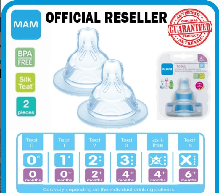 MAM Silk Teat / MAM Teat Size 0123Spill-FreeX (2pcs) (ORIGINAL)