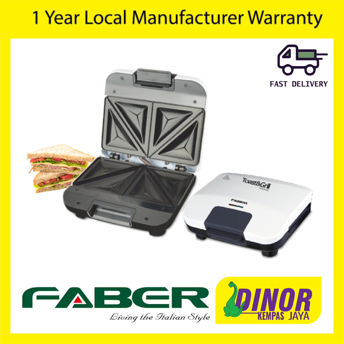 Faber Toast & Grill Sandwich Maker EASY-FSM-610 EASY FSM 610