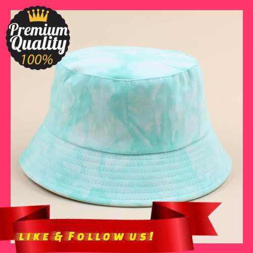 People's Choice Bucket Hat Tie Dye Double Side Sun Hat Foldable Sun-Proof Fisherman Caps for Travel Hiking Outdoor Beach Holiday (Light Green)