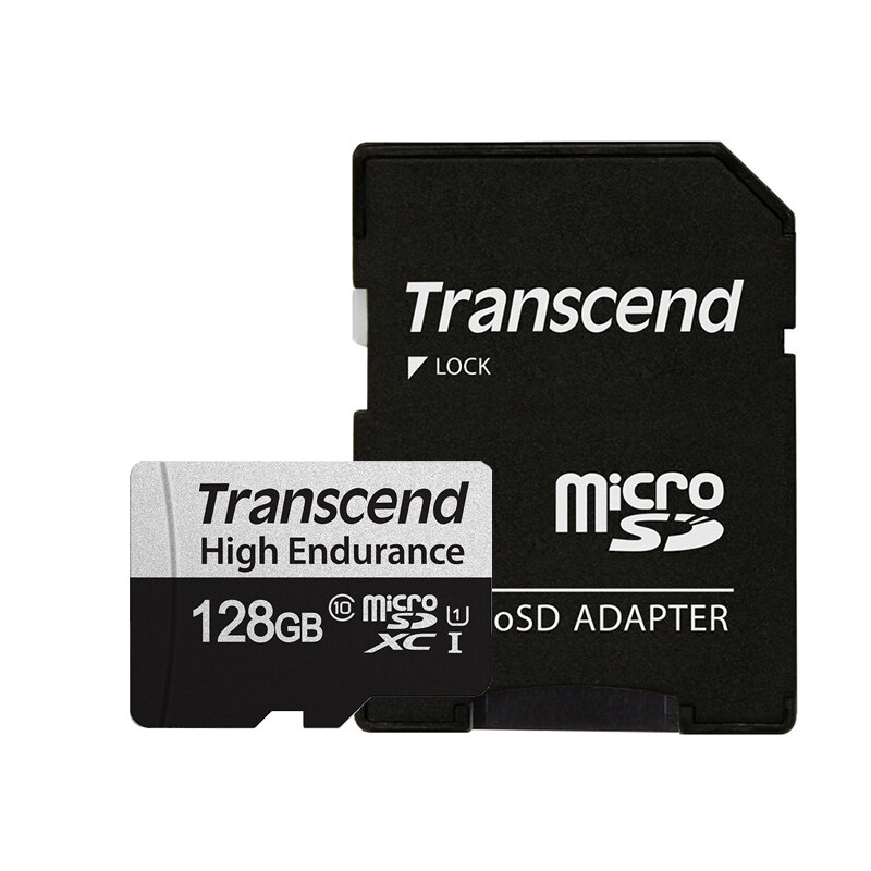 Transcend High Endurance 350V MicroSD 64GB / 128GB with Full HD Record, Class 10, Suitable for Dash Cam, Security Cam