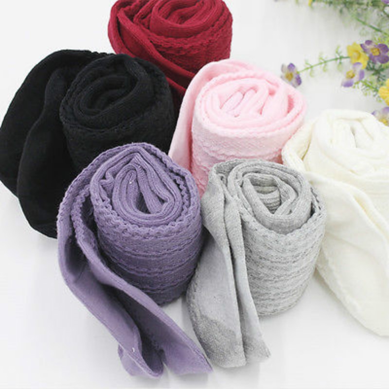 {Through socks} New Baby Warm Tights for Girls Kids Cotton Knitted Twist Pattern Pantyhose Child Colored Hosiery Newborn Stockings Free Shipping