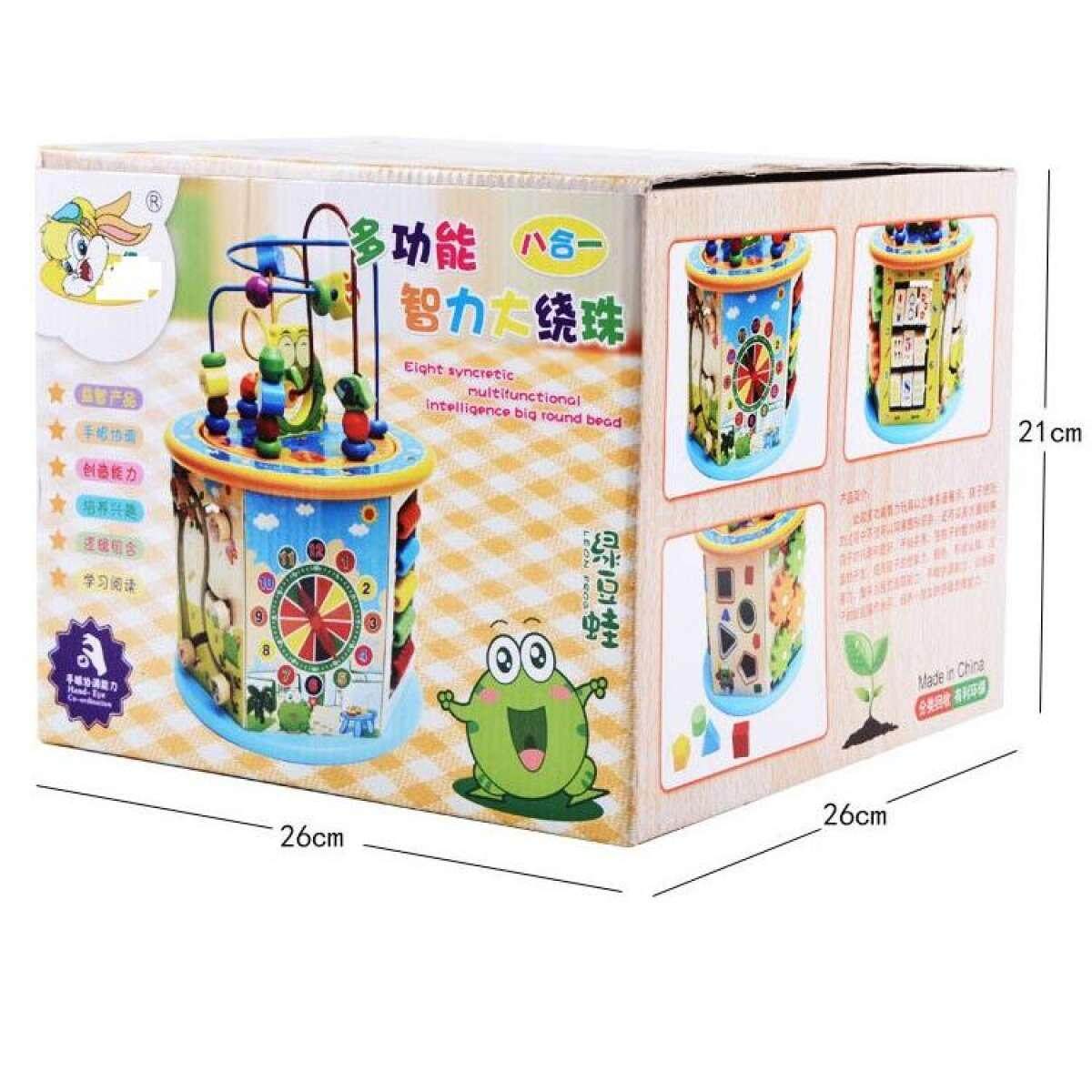 (DURABLE SOLID WOOD) WJS Durable Wood Wooden 8 in 1 Big Round Learning