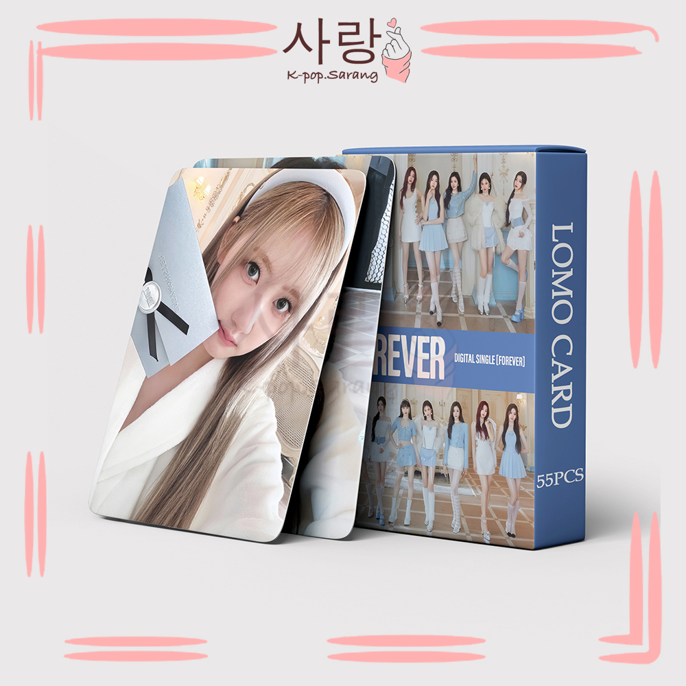 55pcs BabyMonster《FOREVER》Blue Lobby Group LOMO Cards Set Collection Kpop Ruka Pharita Asa Rami Rora Chiquita Ahyeon Photocard