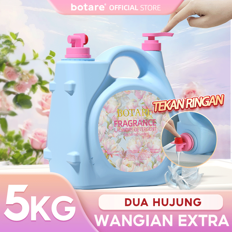 【5KG+20g*5】BOTARE sabun basuh baju cecair Magic Garden Baby Laundry Liquid – Gentle on Babys Skin Large Dual-Spout Bottle sabun basuh bayi lembut pada kulit bayi bebas bahan kimia kasar sabun basuh pakaian harian
