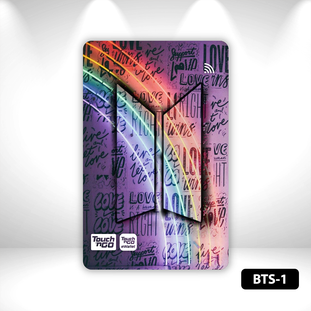 BTS - TNG Sticker TNG NFC Card Skincard Cover BTS by Sticko Animation