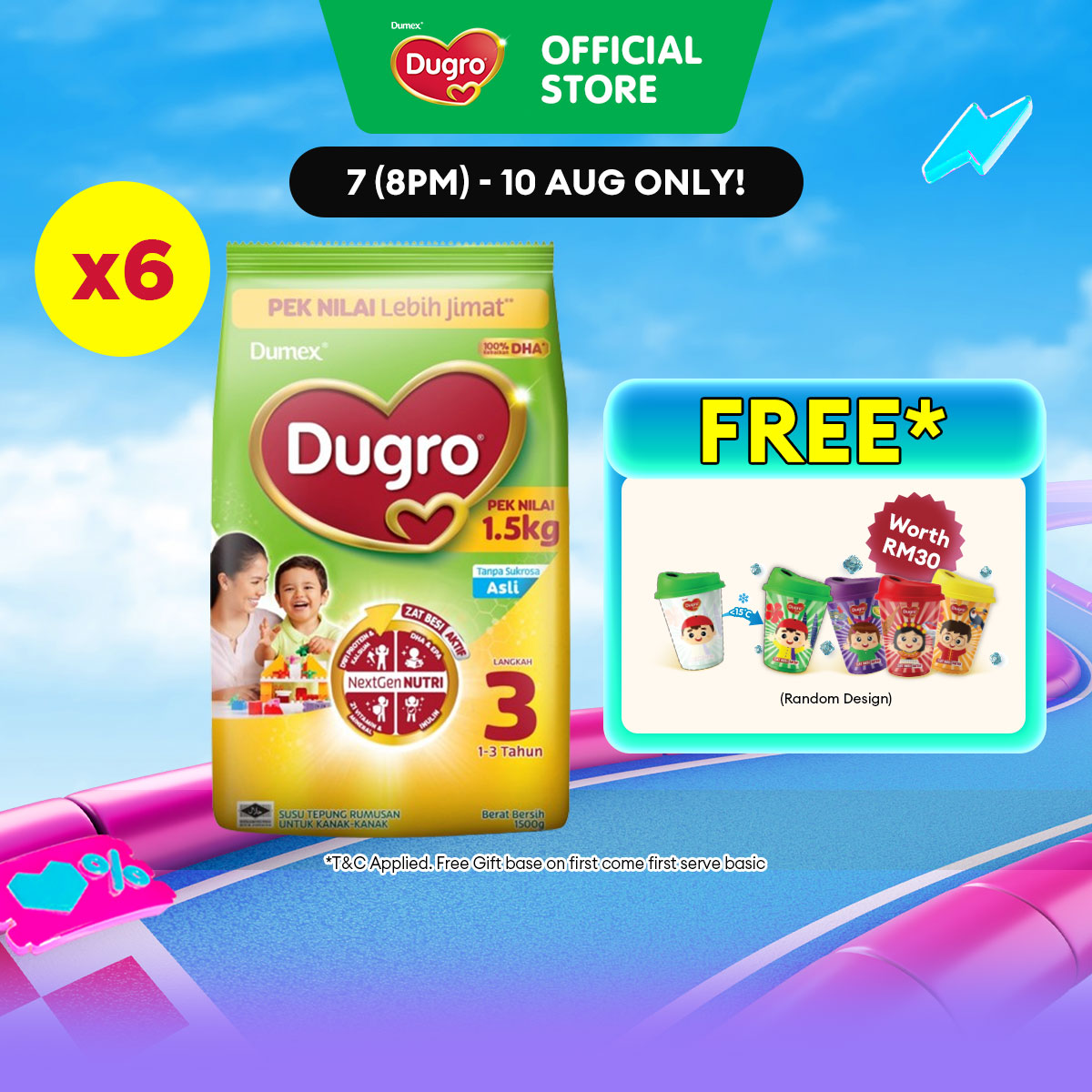 Dumex Dugro Step 3 Original/Asli Growing Up Milk Formula 1 - 3 years 1.5kg x 6 (Susu Milk Powder 奶粉)