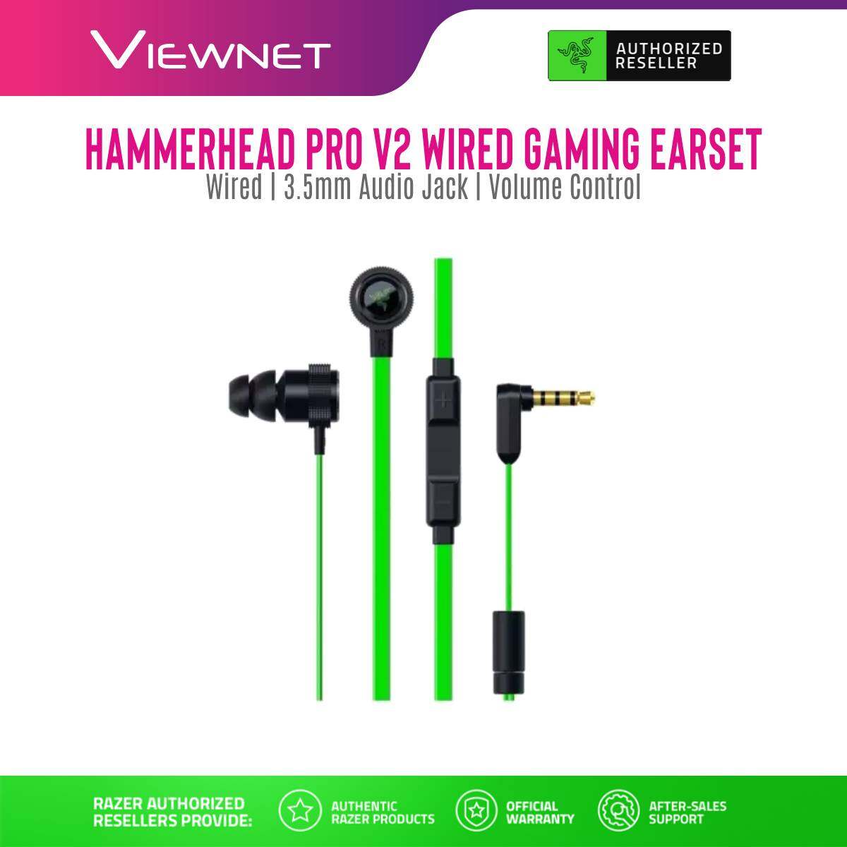 GENUINE Earphone Razer Wired Hammerhead Pro V2 Gaming (RZ04-01730100-R3A1)