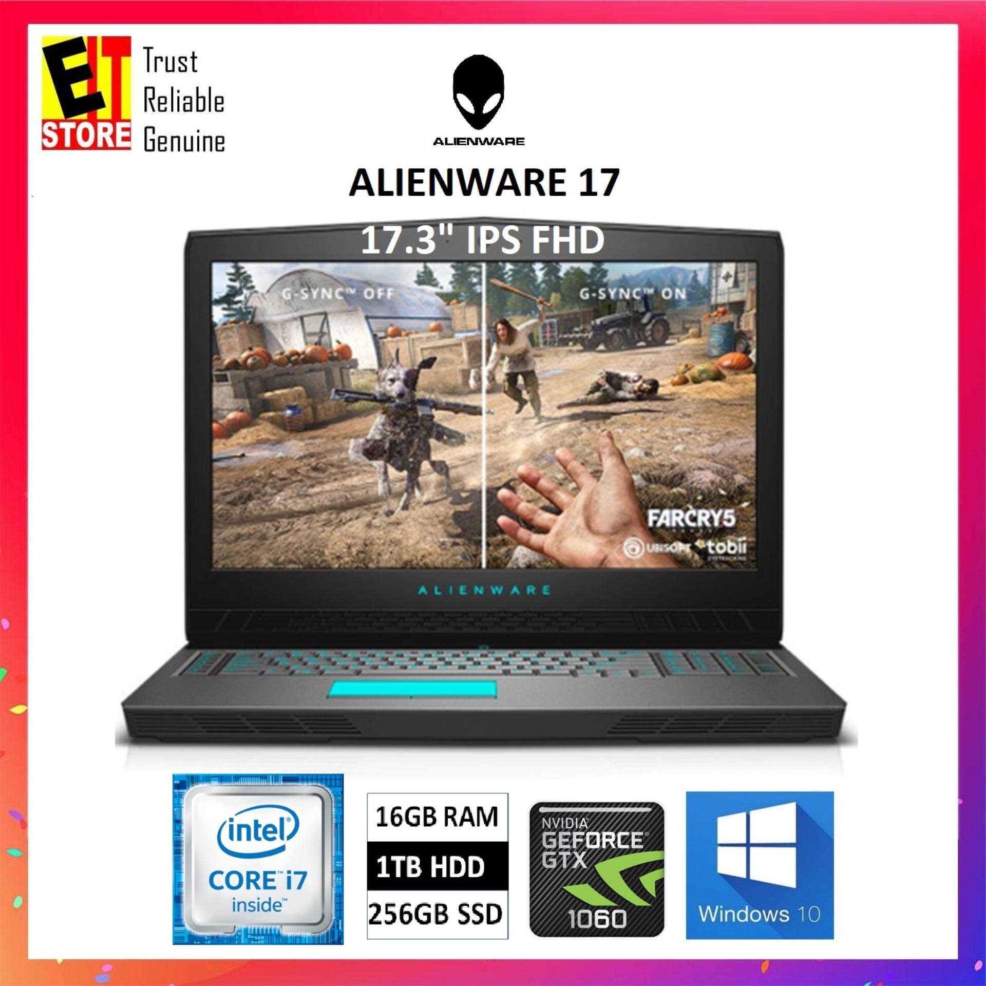 DELL ALIENWARE CA17FHDI-771126G-W10-SSD (I7-7700/16GB/1TB+256GB SSD/6GB GTX1060/1YR)
