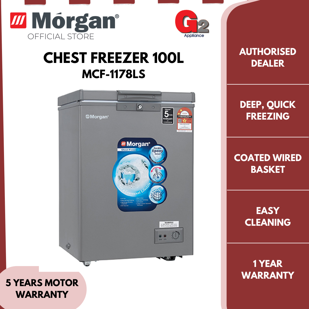 MORGAN CHEST FREEZER 100L MCF-1178L/ MCF-1178L(READY STOCK)-MORGAN WARRANTY MALAYSIA