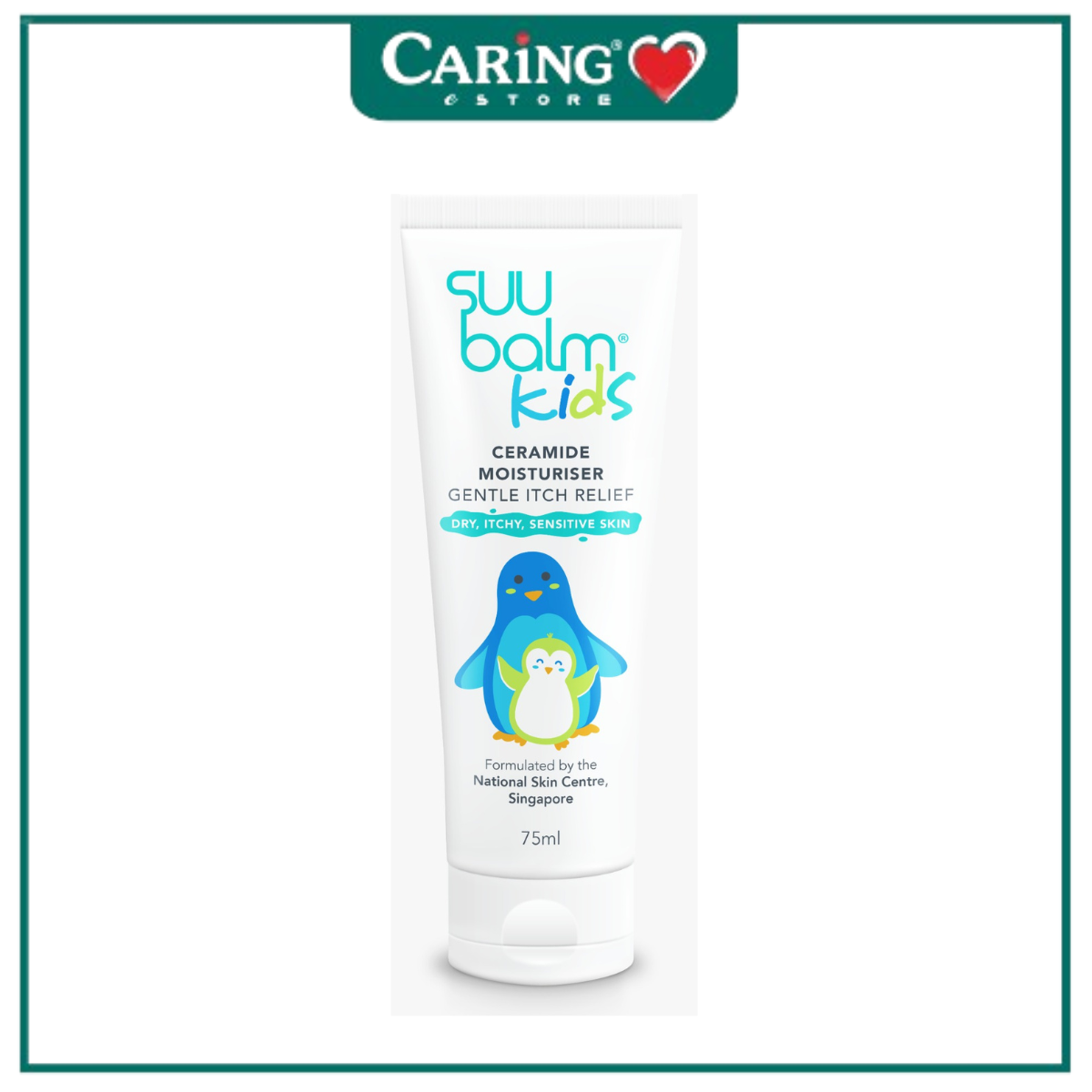 SUU BALM KIDS DUAL RAPID ITCH RELIEVING & RESTORING CERAMIDE MOISTURISER CREAM 75ML