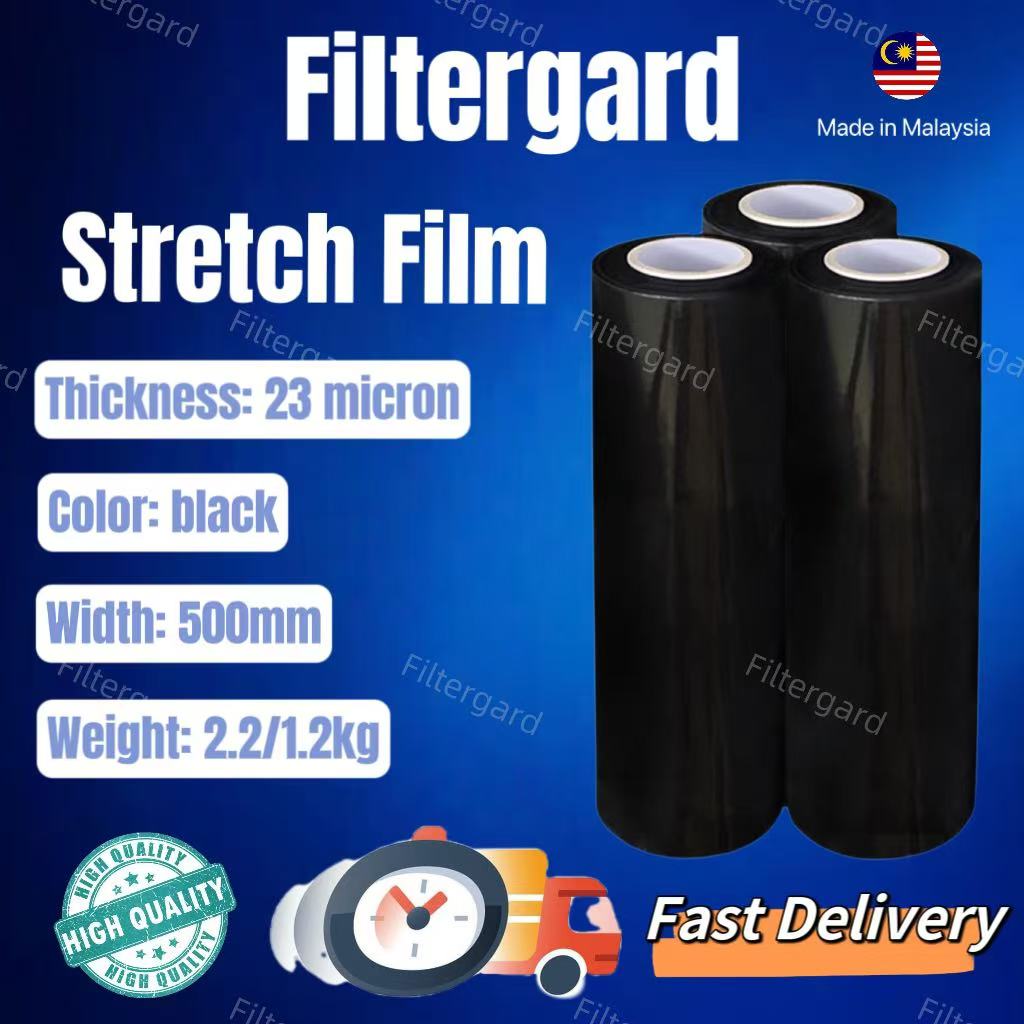 500mm Stretch Film Black 2.2kg / 23 micron / Hand Roll Wrapping