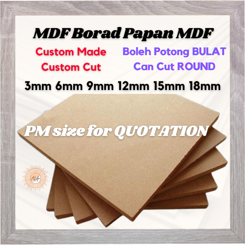 ALife World MDF Board DIY thickness 3mm 6mm 9mm 12mm 15mm 18mm Fiber Board Shiplap Wedding Backdrop Wedding Signboard Event Birthday Half Arch Half Moon Circle Custom Size Custom Made Cut to Size