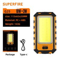 SUPERFIRE Work Light Portable Magnet Torchlight Rechargeable Emergency Light Auto Repair Machine Maintenance Led Super Bright Camping Light G25