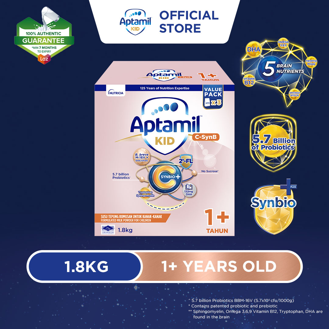 Aptamil KID C-SynB Growing Up Formula - 1+ Years 1.8KG (Susu Milk Powder 奶粉)