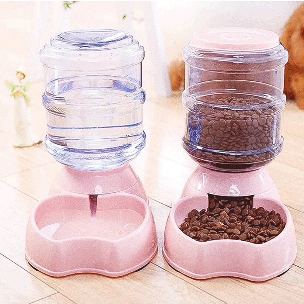 「JCHEN pet supplies」 3.8L Pet Cat Automatic Feeders Large Capacity Cat WaterPlastic Dog Water Bottle Food Water Dispenser Pet Feeding Bowl