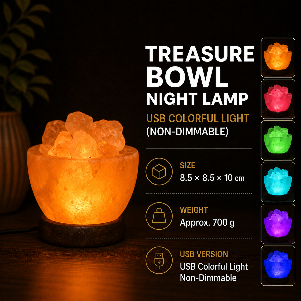 Premium 5A Grade Natural Himalayan Pink Salt Bowl Lamp Handmade Feng Shui Lucky Salt Lamp Cornucopia Lamp Air Purification
