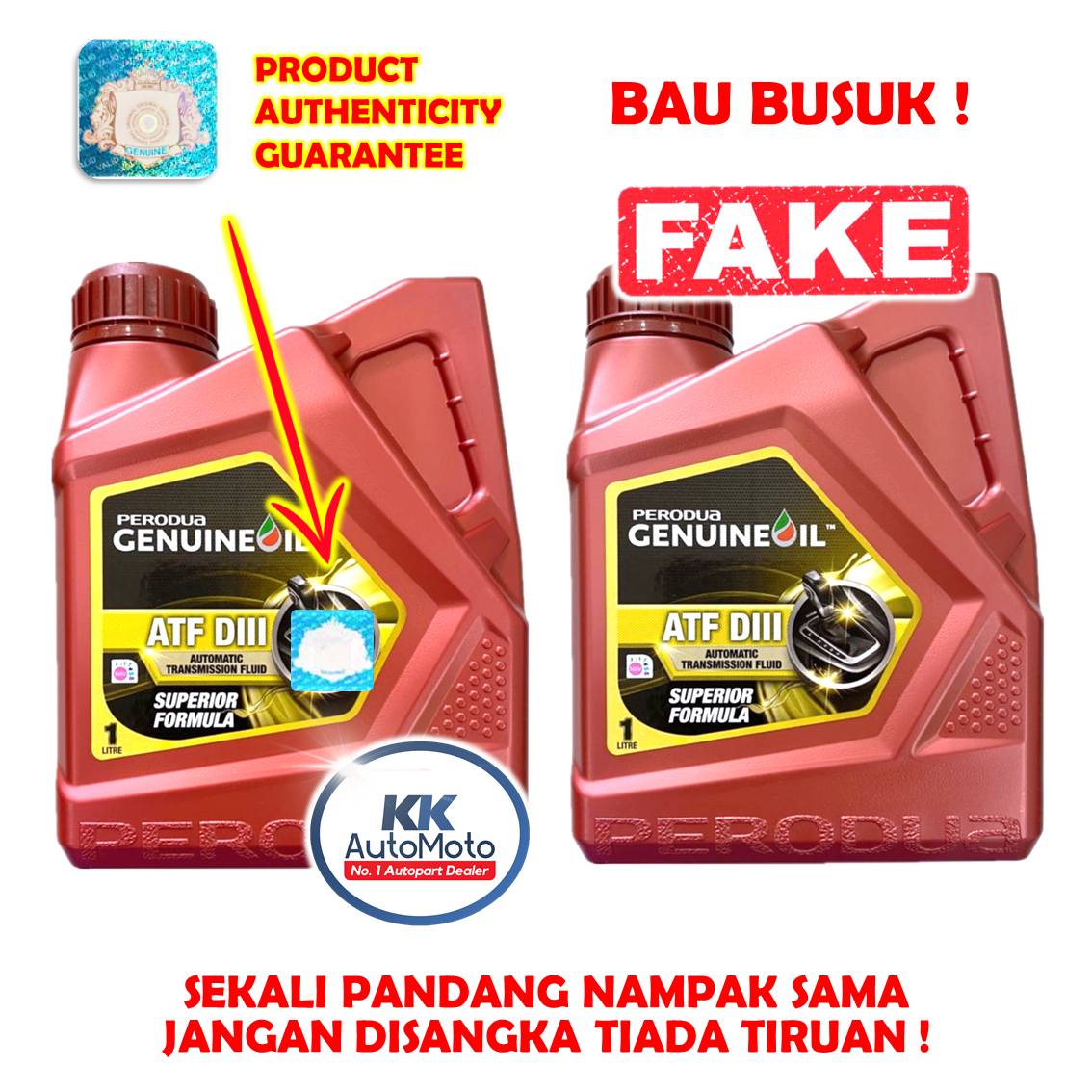 3 Botol New Pack Perodua Gear Oil DIII DIII D3 Auto ATF 1L Perodua