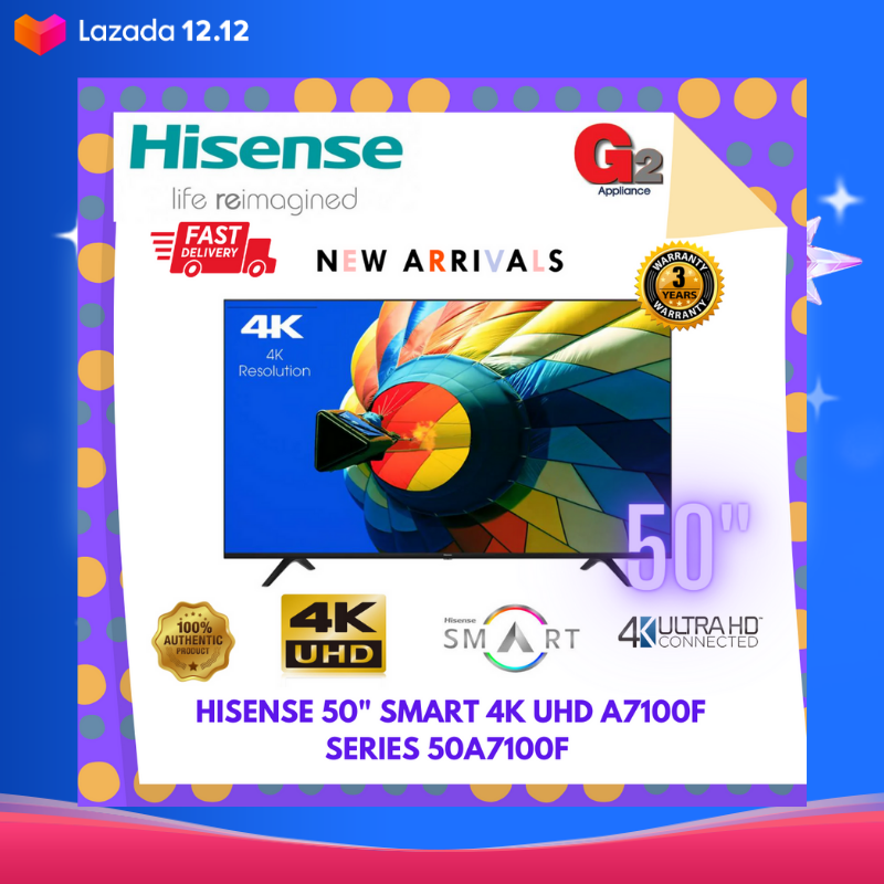 HISENSE (SEND BY LORRY+AUTHORISED DEALER ) 50" SMART 4K UHD LED TV