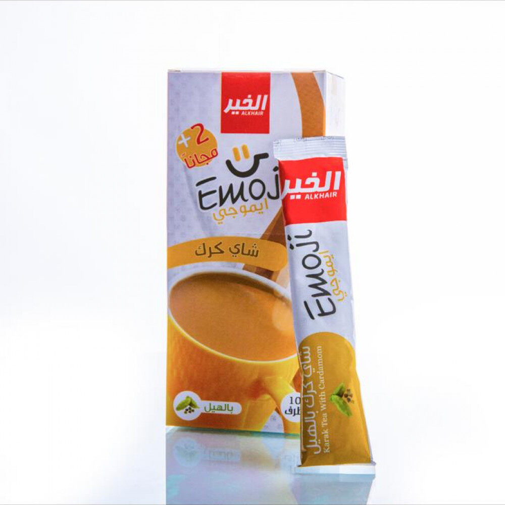 AlKhair Emoji Karak Tea with Cardamom Box (12 sachets × 22g) / Karak