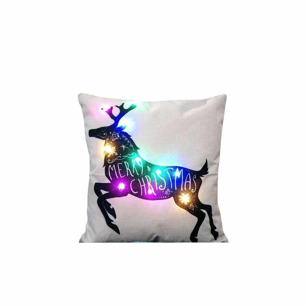 Pillow Cover LED Light Printing 45x45 Linen Pillowcase