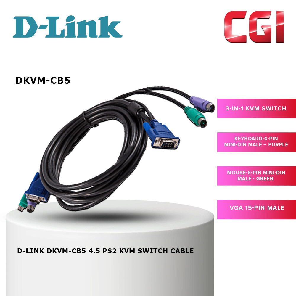 D-Link DKVM-CB5 4.5 PS2 KVM Switch Cable