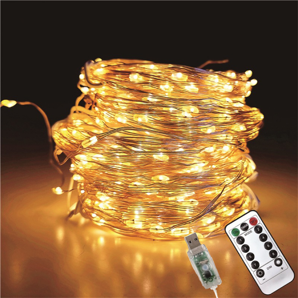 5M/10M/20M USB copper wire fairy light with remote control IP65 waterproof string lights for Christmas birthday wedding decoration