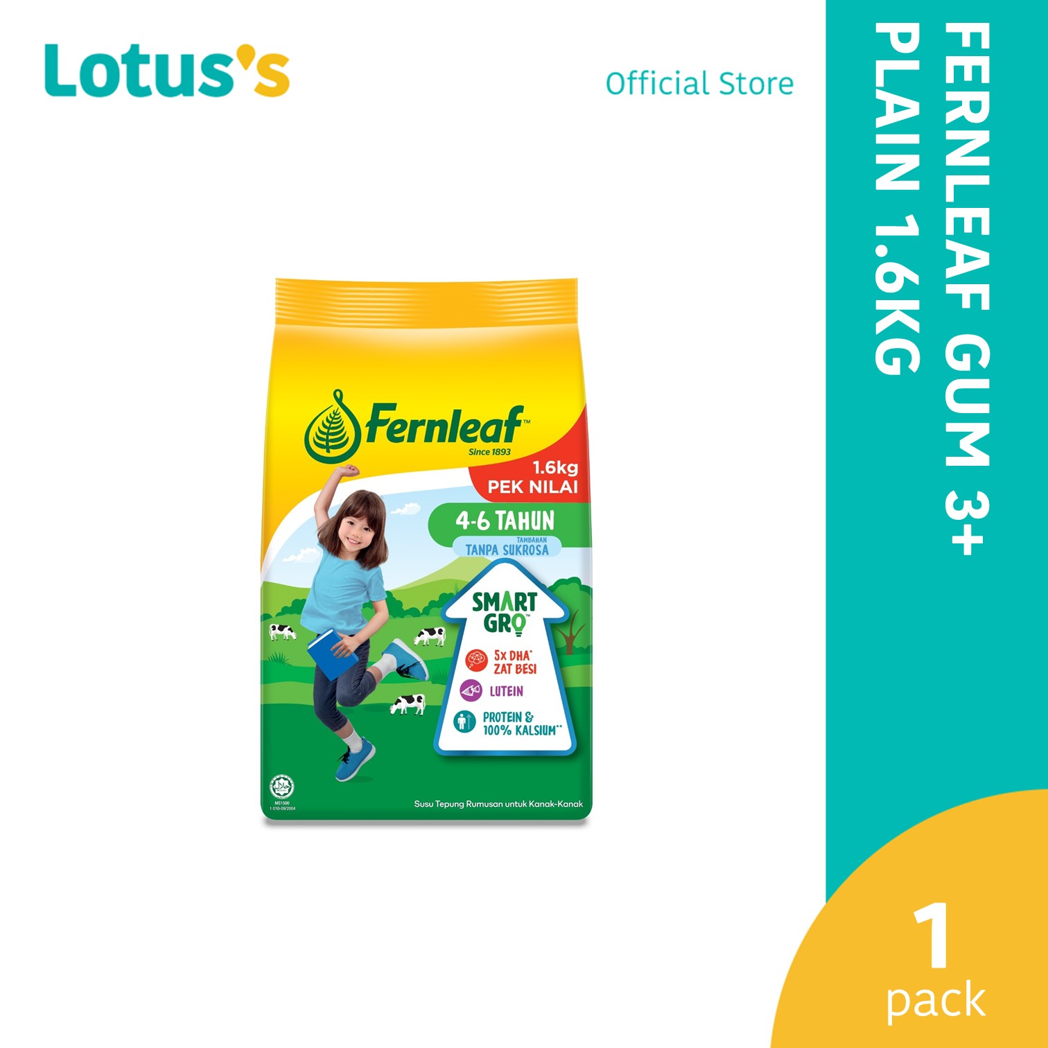 Fernleaf Milk Powder for Children 4 - 6 years (Plain) (1.6kg)