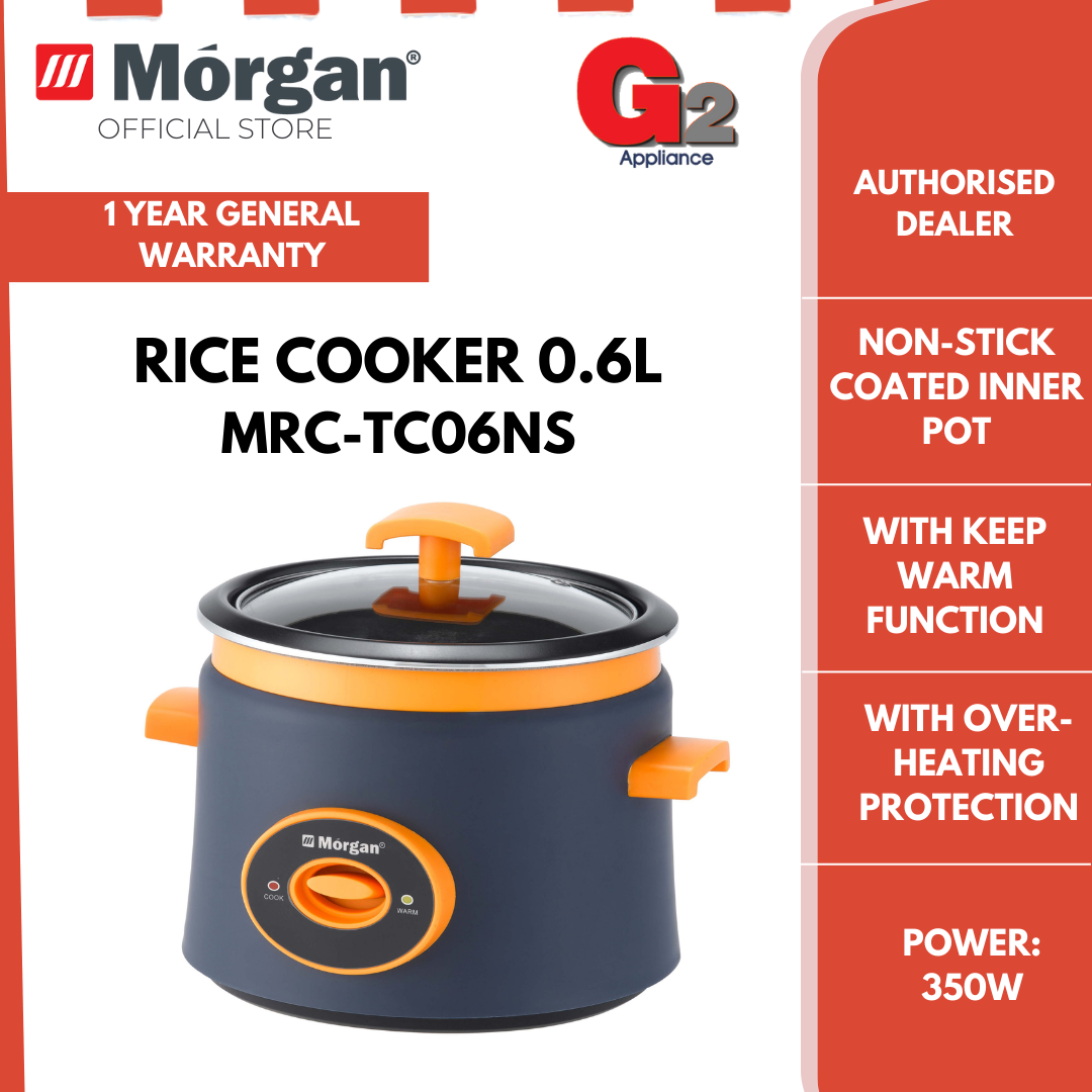 MORGAN ELECTRIC RICE COOKER 0.6L MRC-TC06NS - MORGAN WARRANTY MALAYSIA