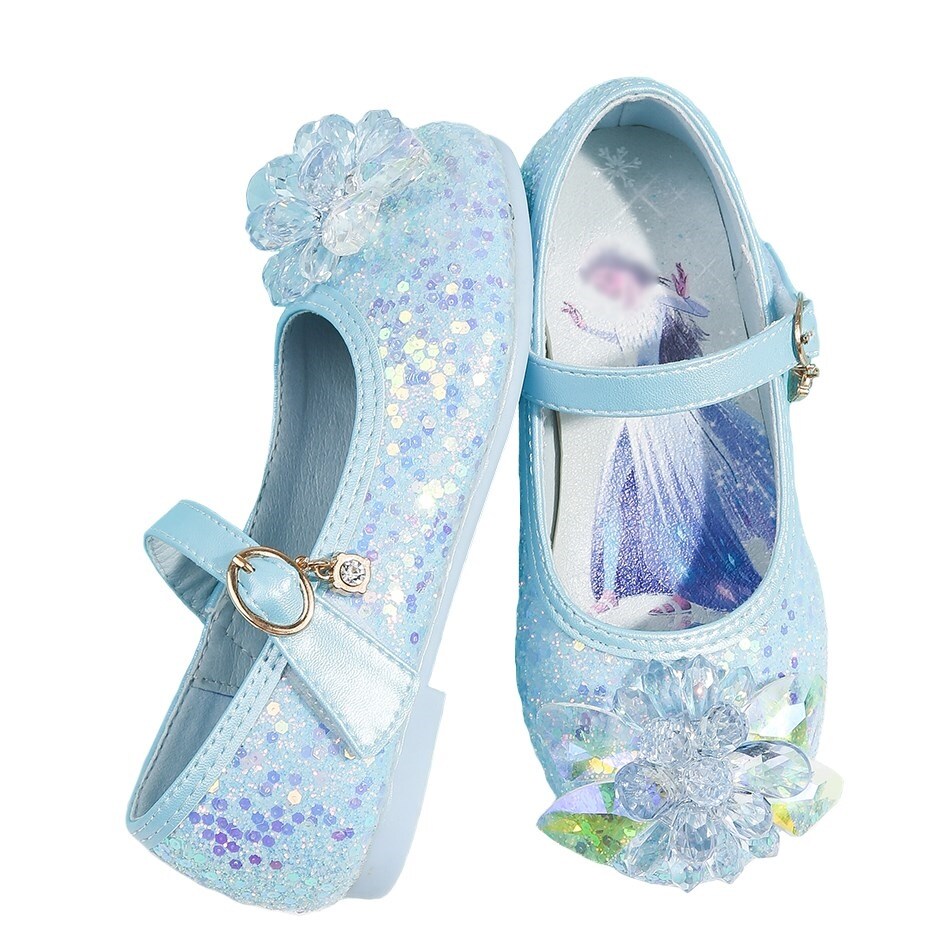 {Love ballet] Girls Dress Shoes Snow Queen 2 New Elsa Mary Jane Shoes Toddler Kids Classic Ballet Flats Children Bridesmaids Heel Pump Shoes