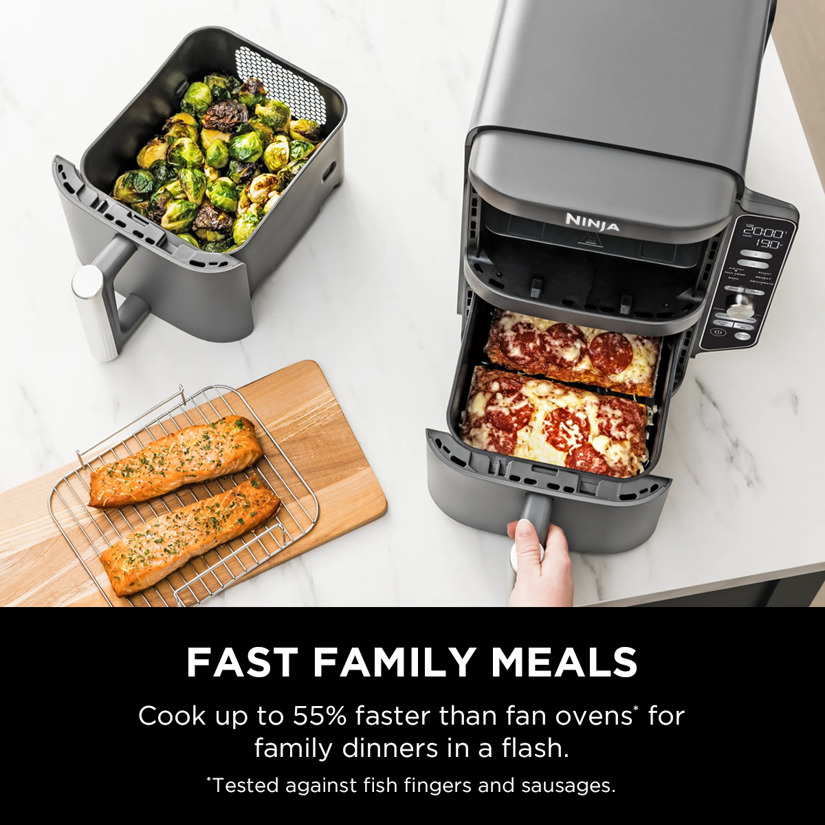 Ninja DoubleStack XL 9.5L Air Fryer / Dual Basket to cook