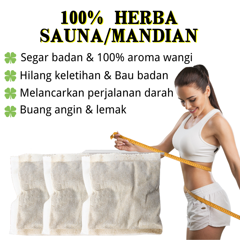 100% Uncang Herba Sauna Mandian Uncang Herbal Untuk Kurus Buang Toksik Lemak Angin Bertangas Berpantan Ibu Mandian Herba Berpantang Bersalin Rendam