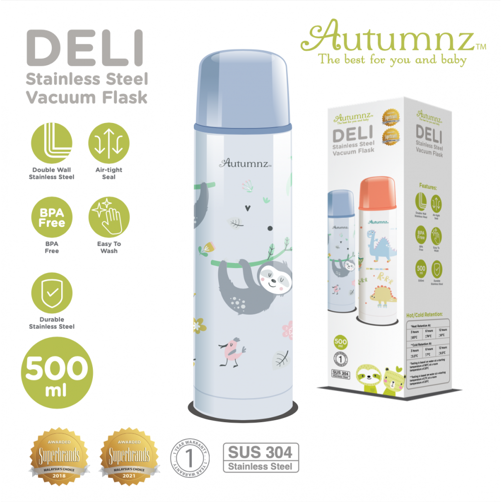 Autumnz - DELI Stainless Steel Vacuum Flask 500ml