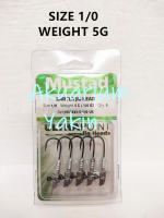 4077 MUSTAD 5PCS DARTER JIG HEAD JH32833 5G SOFT PLASTIC WORM FISHING LURE HOOK