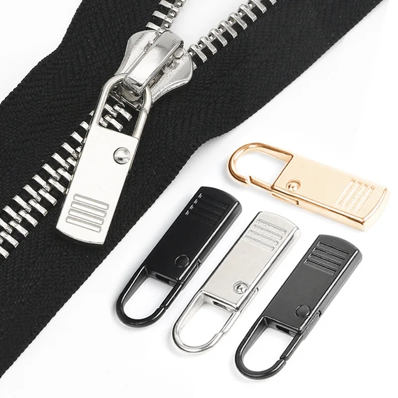 5pcs Zippers Slider Puller Instant Zippers Repair Kit Replacement for Broken Buckle Travel Bag Suitcase Zippers Head DIY Sewing