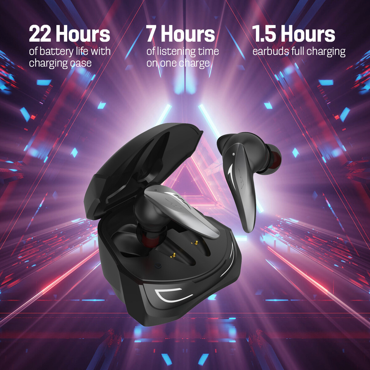 Vinnfier Xtreme Pro 3 True Wireless Gaming Low Latency Double Mic Environmental Active Noice Cancellation Mobile App