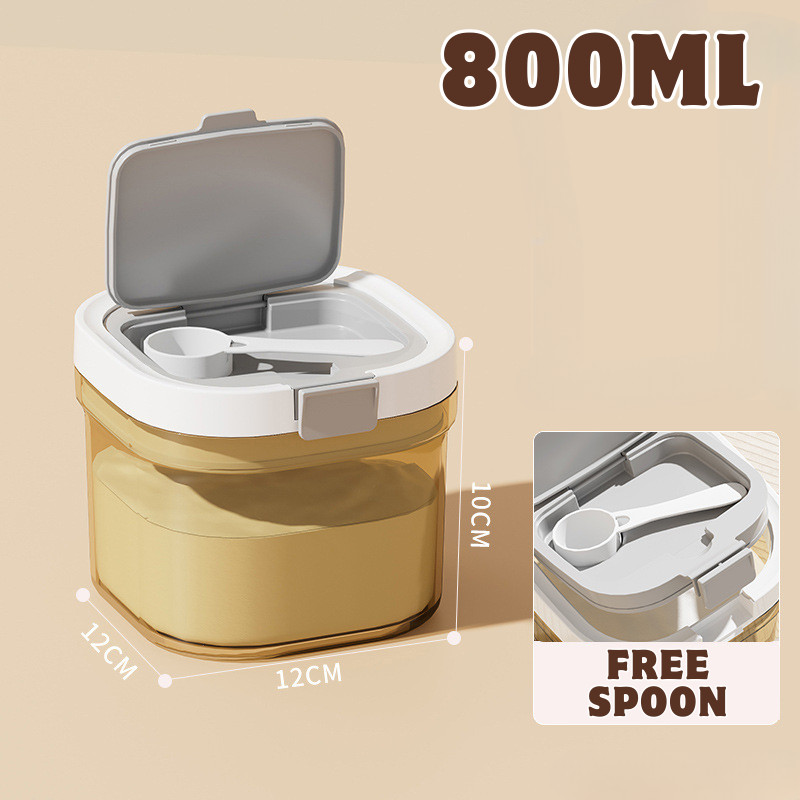 【READY】1300/1800ml Baby Milk Powder Container Anti-UV Storage Box One Press Button Food Storage Tank Sealed Box Seasoning Jar Keep Fresh Sealed Cans