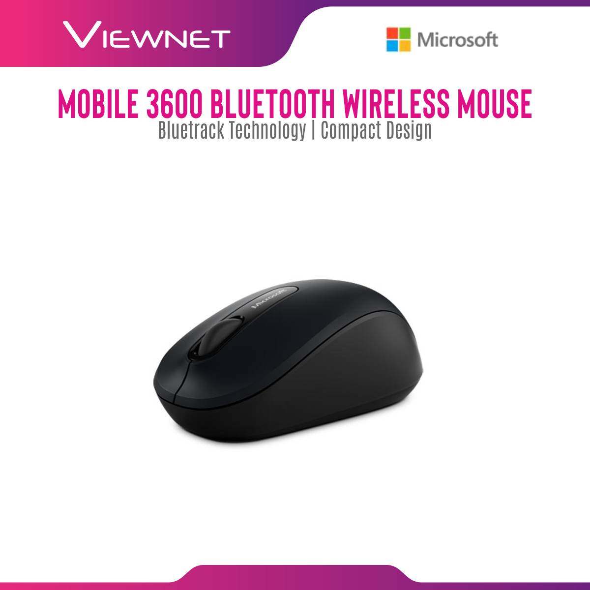 Microsoft Bluetooth Mobile Mouse 3600 with BlueTrack Technology, Bluetooth 4.0, Compact Design, 4-way Scroll Wheel, Up To 12 Month Battery Life, Plug and Play