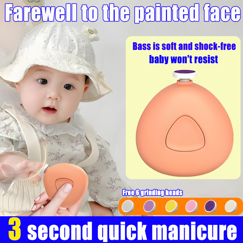 Pemangkas kuku elektrik Electric Baby Nail Trimmer stop when you touch the meat baby wont resist Nail Cutter free 6 grinding heads Baby Nail Clipper easy and safe operation Manicures Set charge once and use for 2 months Electric Nail Clipper Nail File指甲剪