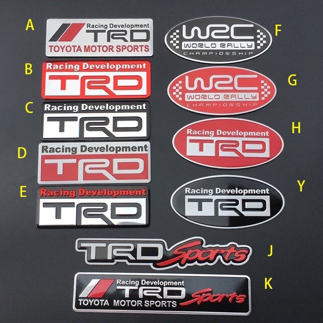 Car decoratio TRD LOGO Car Sticker Aluminum Motorsport Badge Emblem Decal For Toyota CROWN