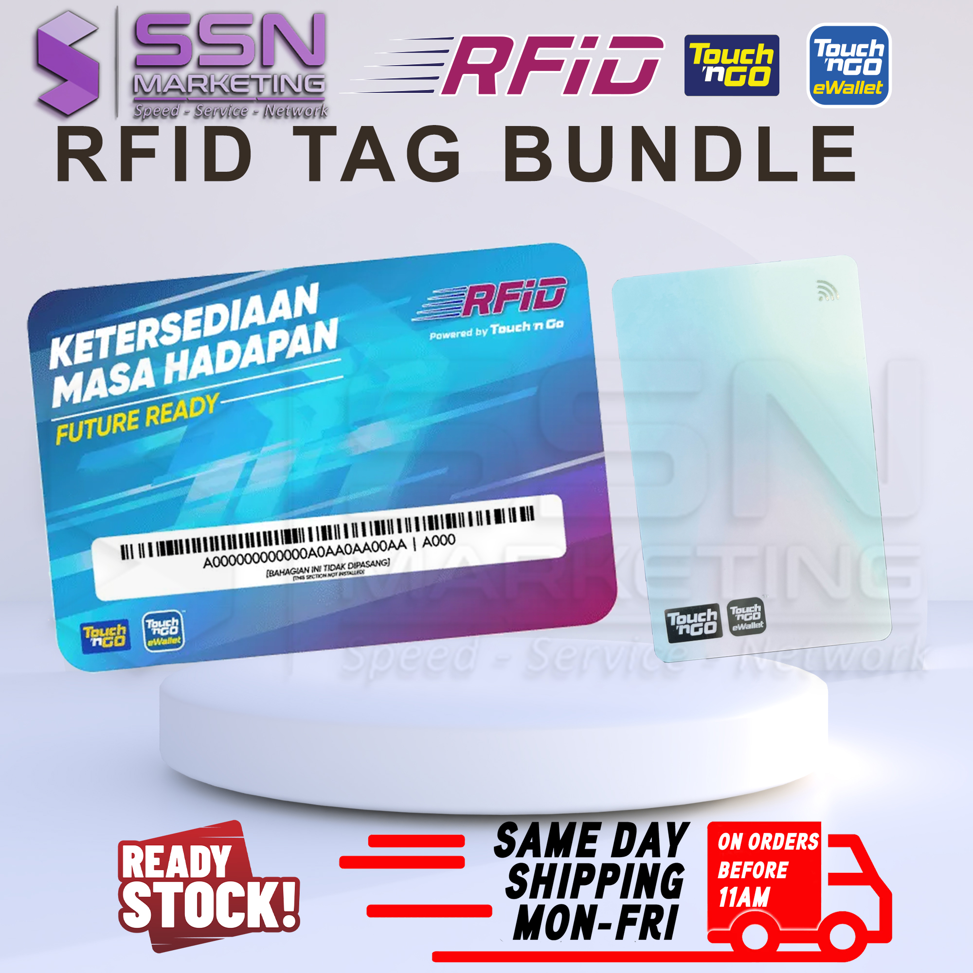 Bundle Touch n Go Self -fitment（DIY）RFID 1pcs with NFC Enhanced Touch n Go Card 1pcs