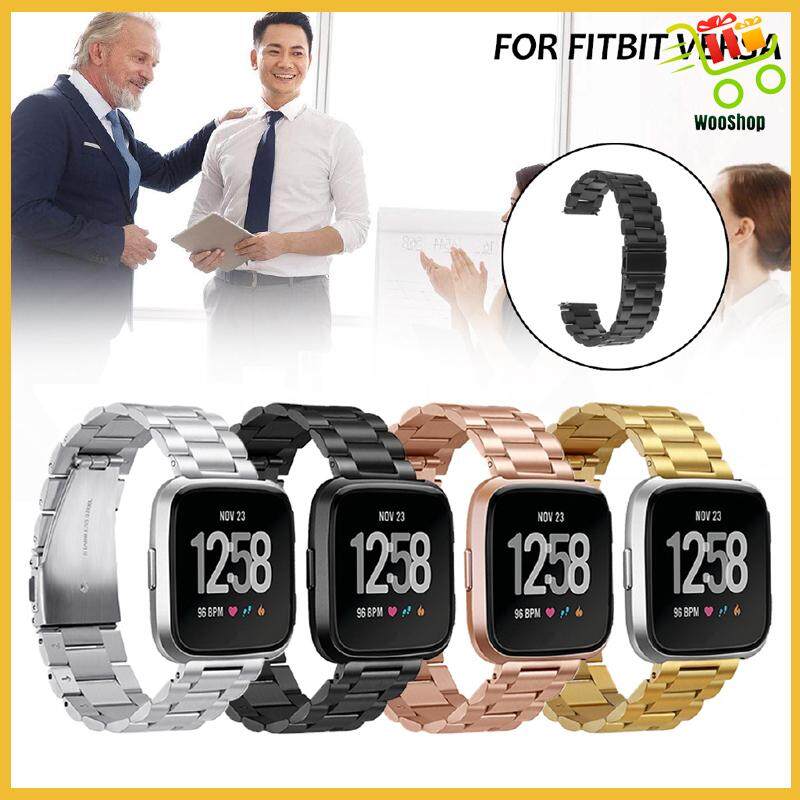fitbit versa rose gold with silver band