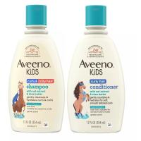 [ iiMONO ] Aveeno Kids Curly Hair 2-in-1 Shampoo and Conditioner | Sensitive Body Wash | Gel Cream | Detangling Spray with Prebiotic Oat