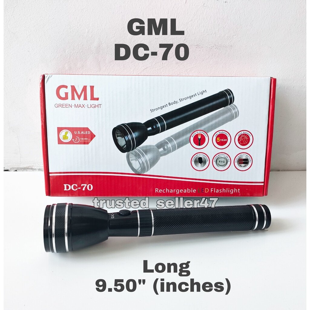 [Ready Stock ] GML Original Long Range 2021 New Version Rechargeable Battery Torch Light Ready Stock