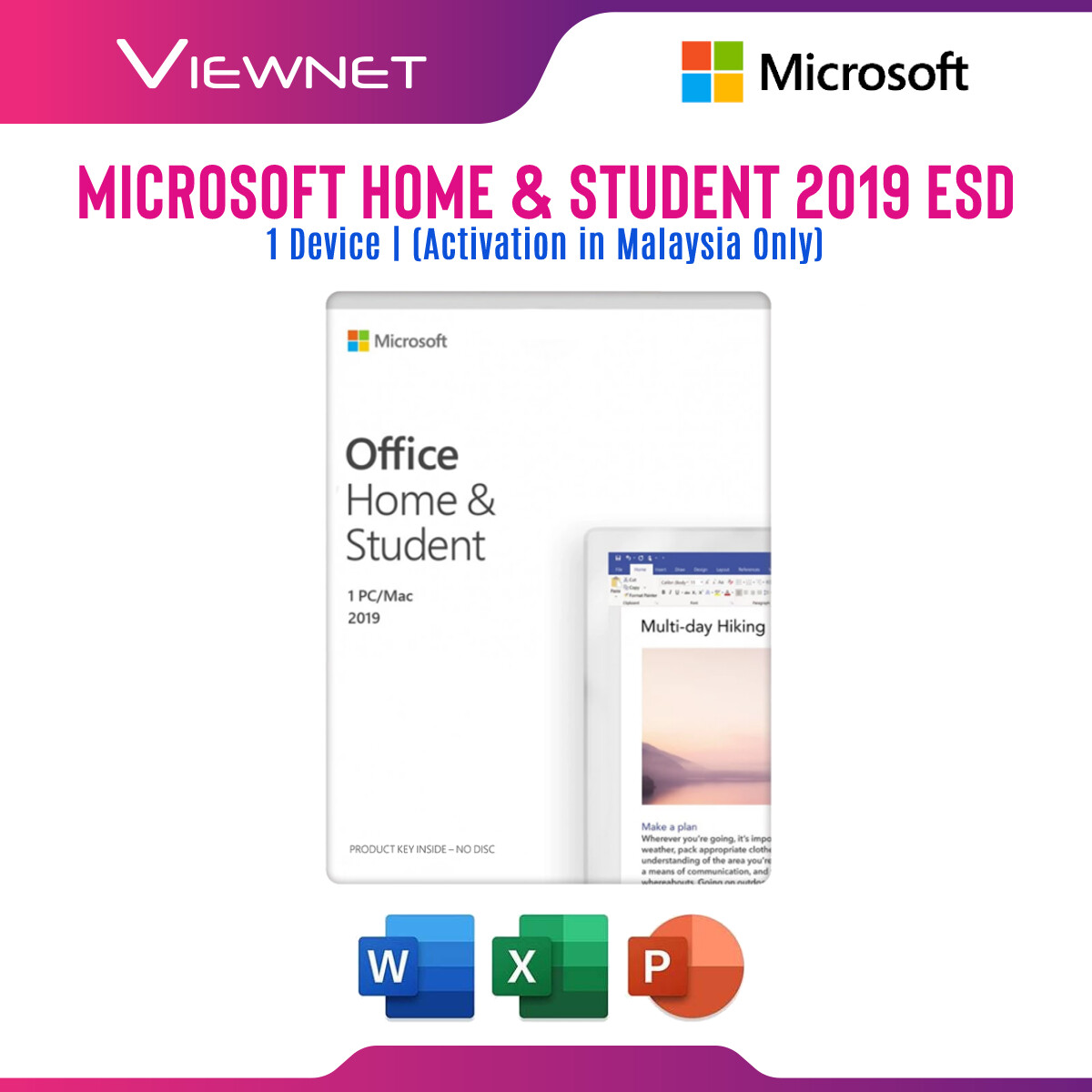 Software Microsoft Office Home & Student 2019 / 2021, Word, Excel & Power Point (Activation in Malaysia Only)