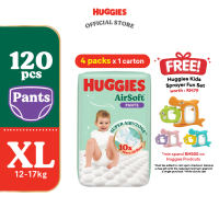 HUGGIES AirSoft Pants Diapers M46 / L36 / XL30 / XXL24 (4 packs) - Breathable and soft premium diapers for baby