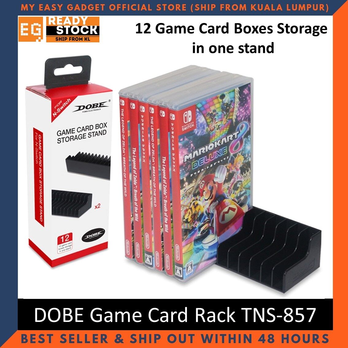 DOBE Nintendo Switch Disc Holder 2 PCS Switch Game Card Box Storage Rack TNS-857