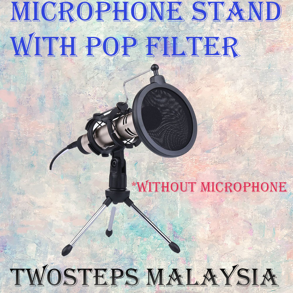 Tripod Table Top Recording Microphone Stand With Pop Filter