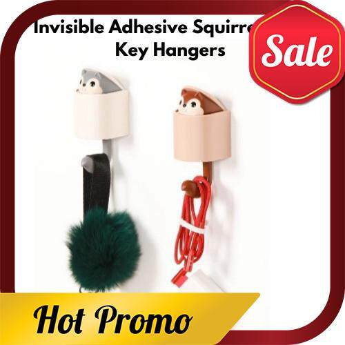 [ Local Ready Stocks] Invisible Adhesive Squirrel Hook Key Hangers Penyangkut Kunci